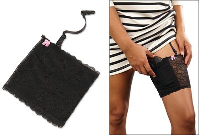 Ladies Lace Thigh Holster Black/White 2-Pack Medium