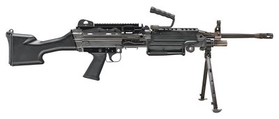 FN M249S 5.56x45mm NATO 18.5 Inch Chrome-Lined Steel Barrel Fixed Polymer Stock With Pistol Grip Flat Dark Earth 30 Rounds
