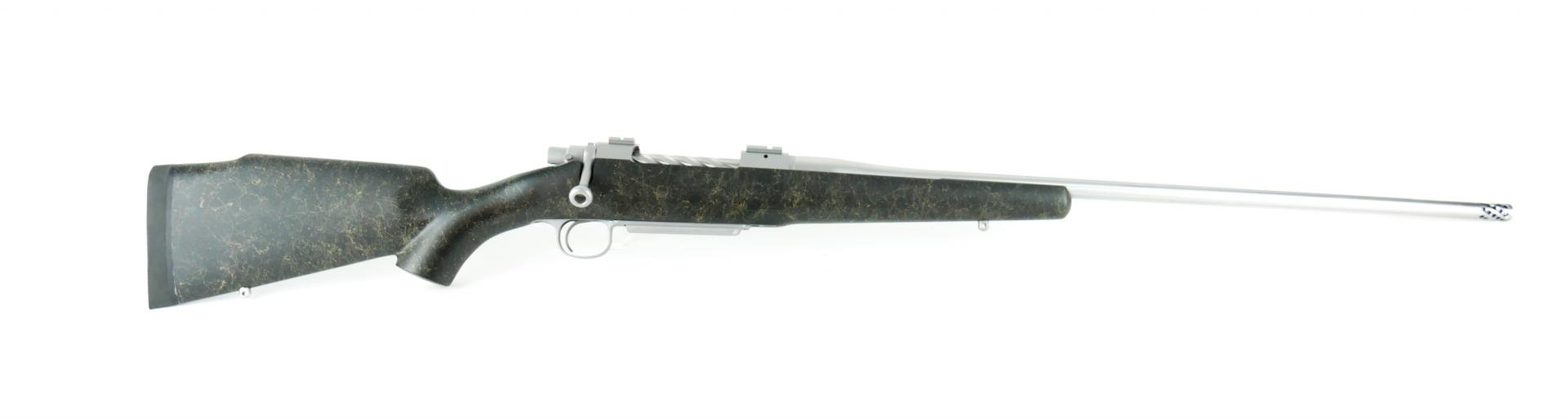 M92 BC |300 WIN Backcountry stock color Black with Tan webbing standard 24" fluted stainless steel barrel spiral bolt stainless receiver