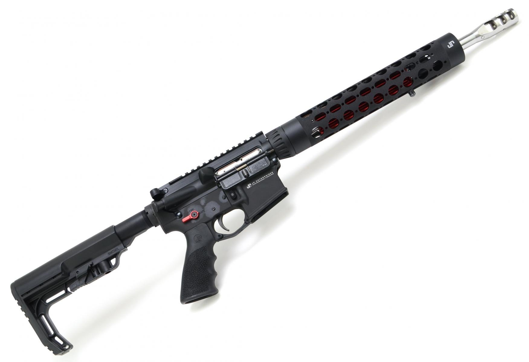 JP-15 |.223 Wylde 14.5" 1:8 Twist JP Supermatch Barrel, Pinned JPTRE3-2S Compensator, Silent Captured Recoil Spring, Low Mass BCG, Red Thermal Dissipator, MFT Stock, RC Handguard, Adjustable Gas Block
