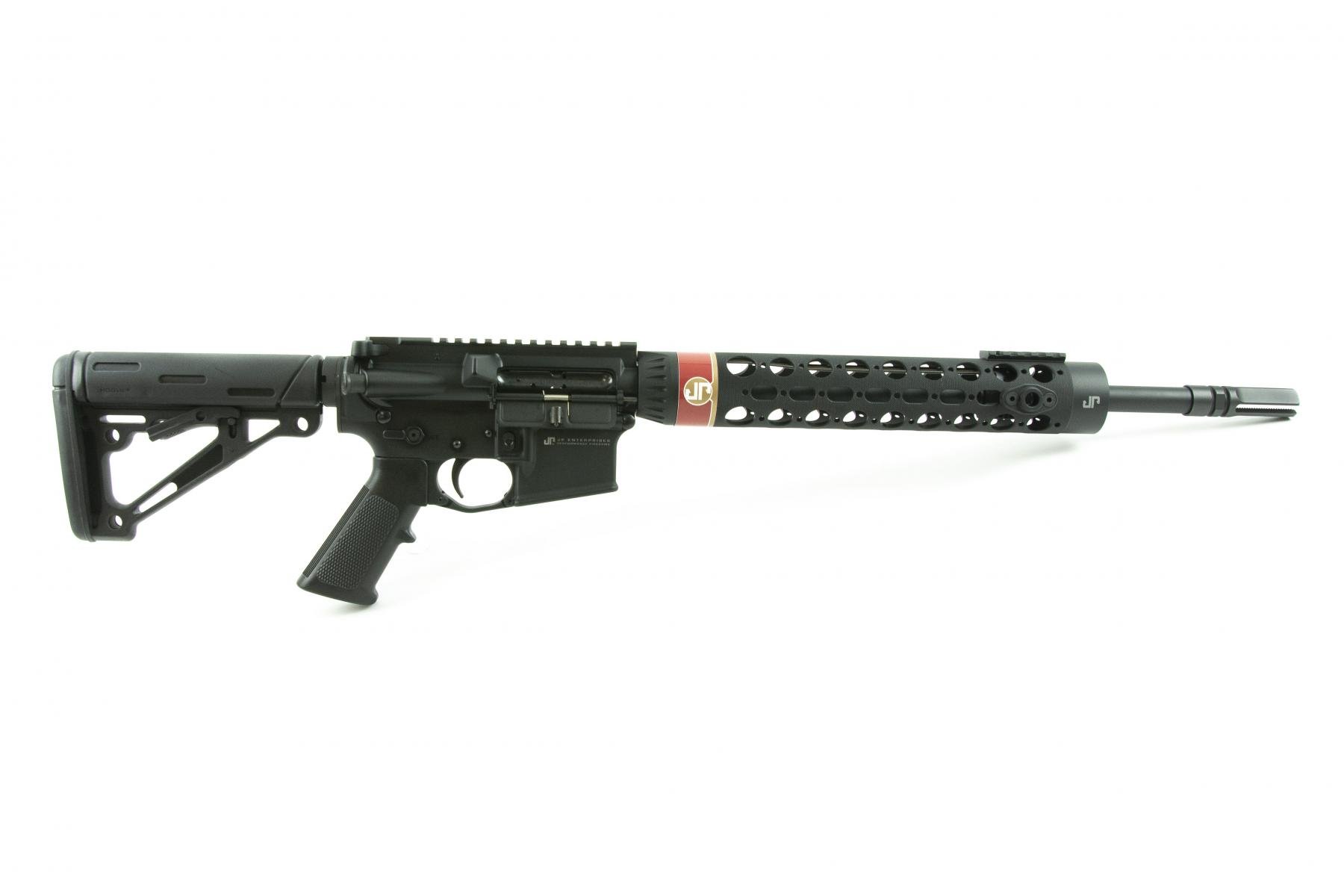 JP-15 Patrol Ready Rifle |223 Wylde 16" 1:8 Twist JP Supermatch Black Teflon Coated Barrel, JP Flash Hider, Full Mass BCG, Hogue Adjustable Stock, RC Handguard, Adjustable Gas Block
