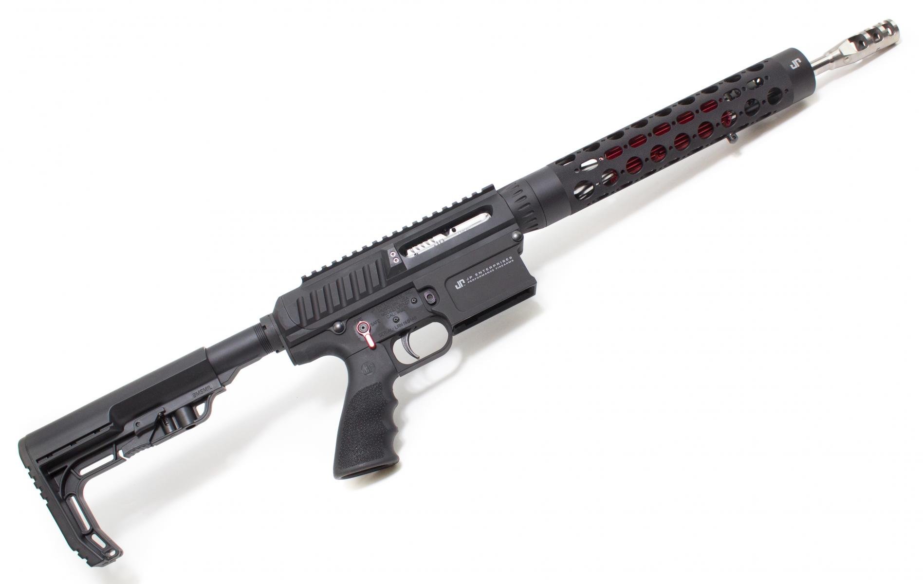 JP Ultralight LRP-07 |.308 Win/7.62x51 14.5" 1:11.25 Twist Ultralight Contour Barrel, Billet Upper/Lower w/ Side Charge System, Titanium Compensator, Red Thermal Dissipator, Silent Captured Recoil Spring, Low Mass BCG, 10-Round Magazine