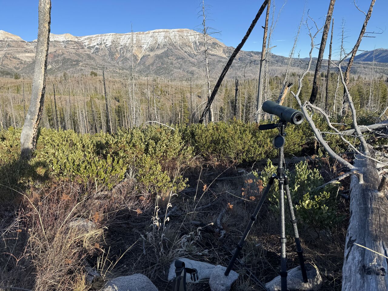 About 4 miles between us and the peaks in the distance