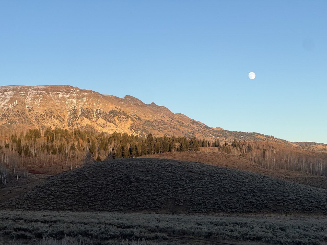 Moonrise during our walk out