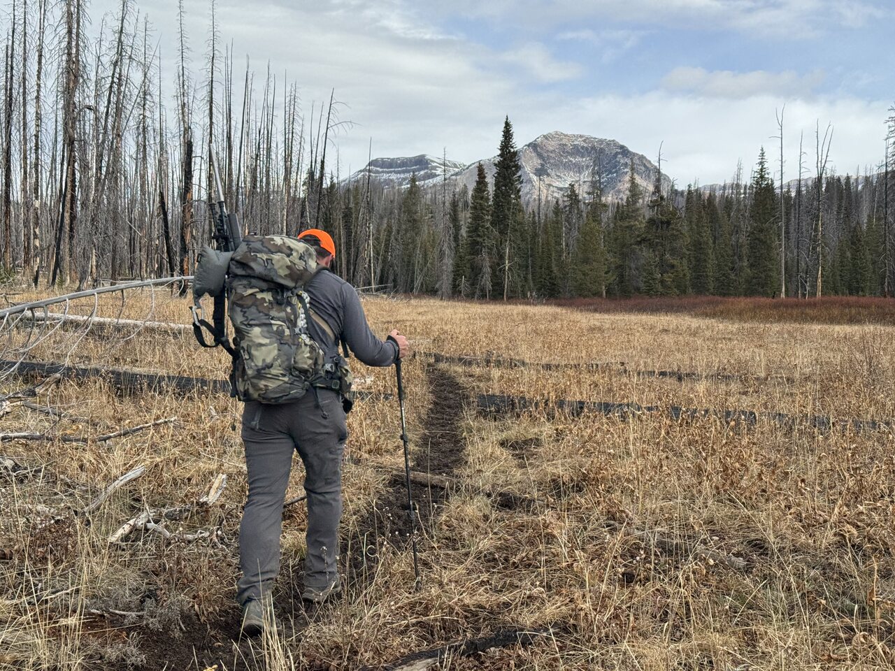 The hike in was on a well-churned horse trail