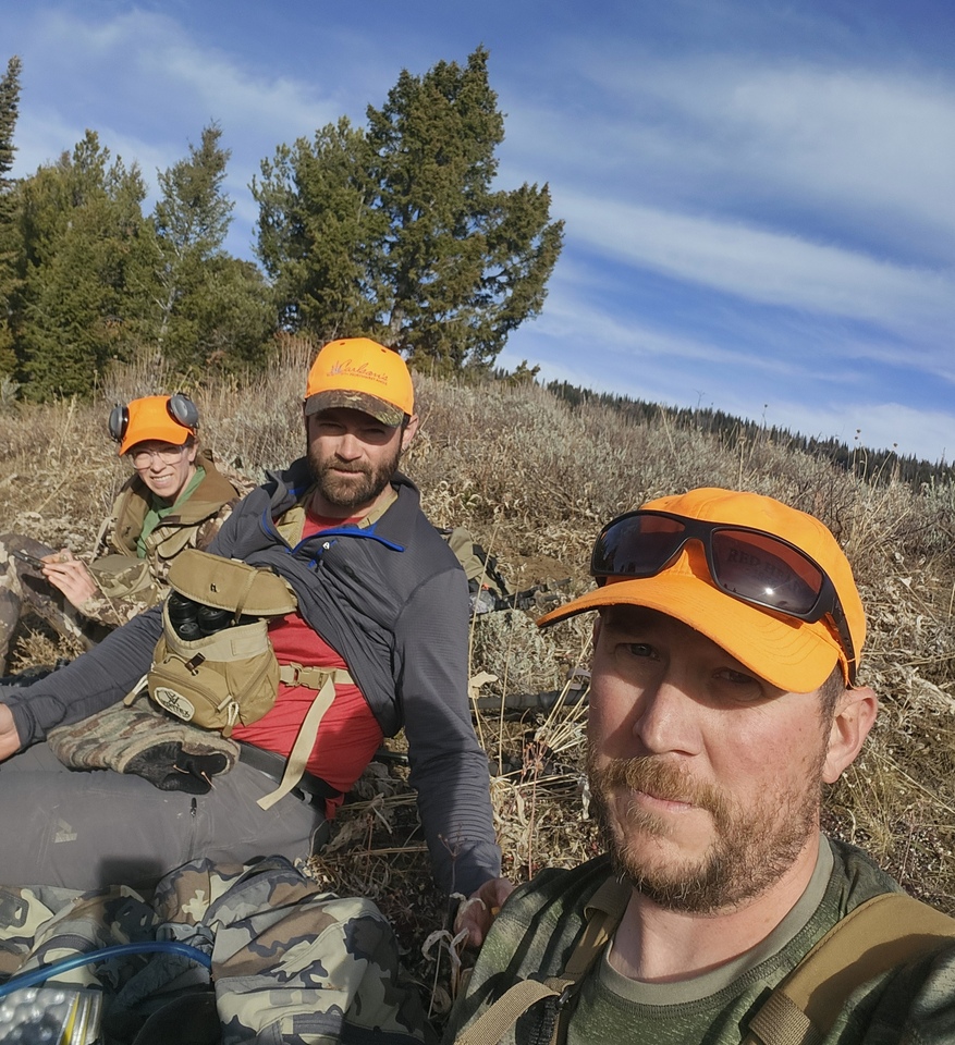 Taking a break after traversing the ridge
