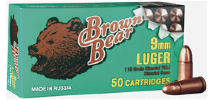 Bear Ammunition Brown Bear 9x19mm AA919RFMJ Hand gun Bear Ammunition Brown Bear 9x19mm AA919RFMJ Hand gun