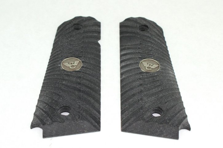 GRIPS, 1911, COMPACT, SLANT, G10, BLACK CHERRY, FLAT BOTTOM GRIPS, 1911, COMPACT, SLANT, G10, BLACK CHERRY, FLAT BOTTOM