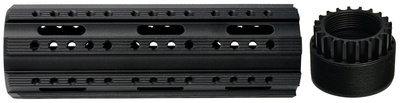 AR-15 Aluminum 8-Sided Carbine Length Free Float Forend With Slotted Barrel Nut