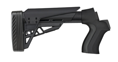 T2 TactLite 6-Position Adjustable Stock Black Polymer For Mossberg/Maverick Pump Action 12 Gauge