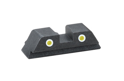 Classic Tritium 2-Dot Rear Sight For Glock 17-39 Yellow With White Outline
