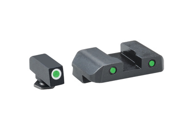 Pro Operator Night Sight Set Front Green With White Outline/Rear Green With Black Outline Glock 17-39
