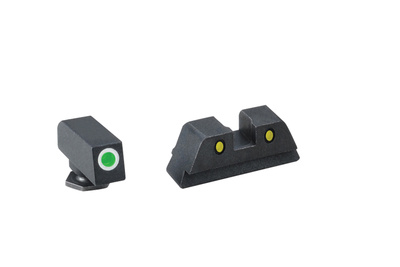 Pro Operator Night Sight Set Front Green With White Outline/Rear Yellow With Black Outline Glock 42