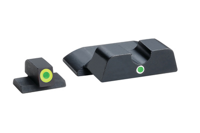Pro i-dot Set For S&W Shield Front ProGlo Green Tritium With Lime Outline Single Dot Green Rear Sight