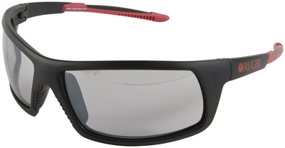 Ruger Crux Ballistic Shooting Glasses  Black Frame Mirror Smoke Lens