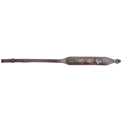 Amarillo Padded Leather Sling Brown With Infinity Camo Inserts