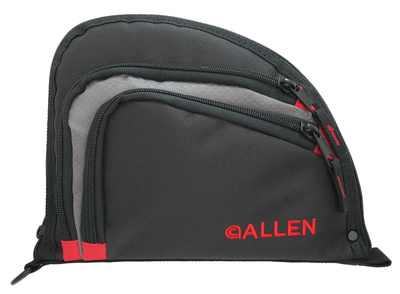 Auto-Fit 2-Pocket Handgun Case Measures 9.5x7.25 Inches Black/Gray/Red