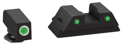 Pro Operator Night Sight Set Front Green With White Outline/Rear Green With Black Outline Glock 42