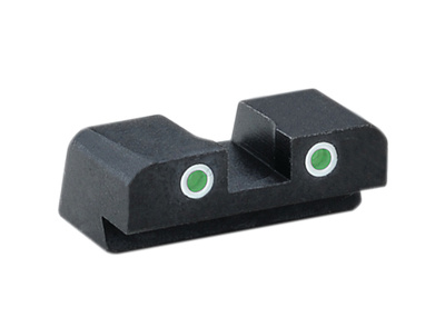 Classic Tritium 2-Dot Rear Sight For SIG #8 Green With White Outline