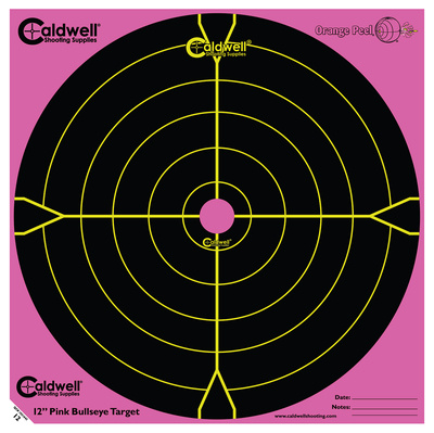 Caldwell Pink Peel Flake Off Bullseye Targets 12 Inch 5 Per Package