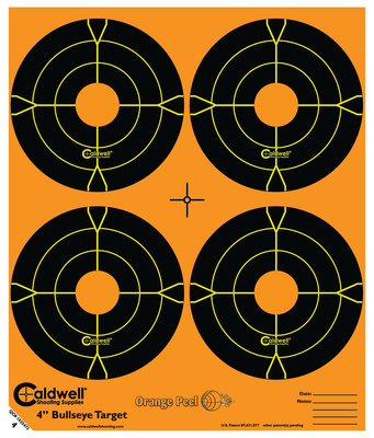 Caldwell Orange Peel Flake Off Bullseye Targets 4 Inch 100 Sheets/4 Per Sheet