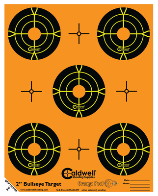 Caldwell Orange Peel Flake Off Bullseye Targets 2 Inch 10 Sheets/5 Per Sheet