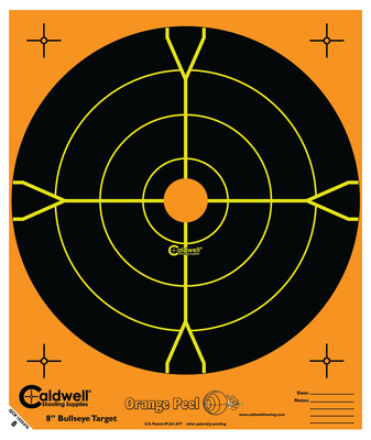 Caldwell Orange Peel Flake Off Bullseye Targets 8 Inch 5 Per Package
