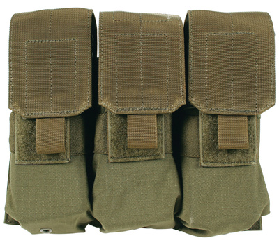S.T.R.I.K.E. M4/M16 Triple Magazine Pouch MOLLE Mount 500D Ripstop Holds 6 Black