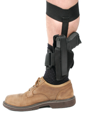 Ankle Holster Black Left Hand For 2 Inch Barrel Small Frame 5-Shot Revolvers With Hammer Spur