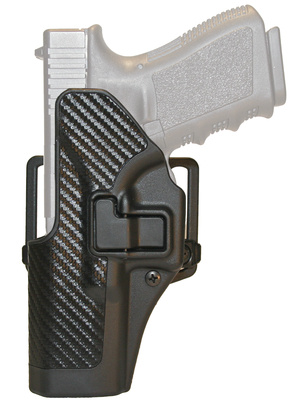 CQC Carbon Fiber Serpa Active Retention Holster Textured Black Left Hand For Glock 26/27/33