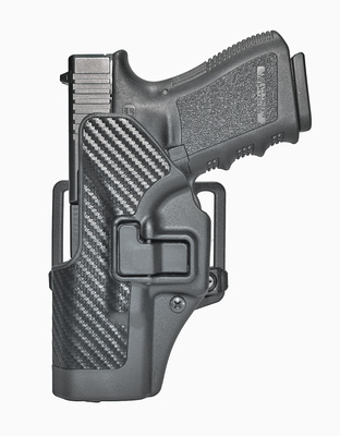 CQC Carbon Fiber Serpa Active Retention Holster Textured Black Left Hand For Glock 19/23/32/36