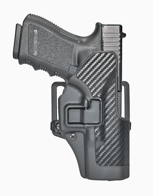CQC Carbon Fiber Serpa Active Retention Holster Black Carbon Fiber Applique Finish Right Hand For Glock 19/23/32/36