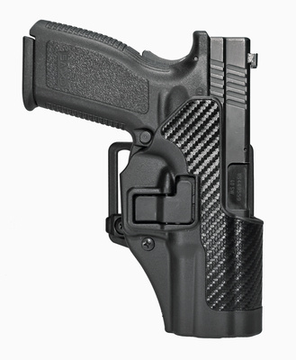 Serpa Active Retention Holster for Springfield XD Applique Carbon Fiber Textured Black Right Hand