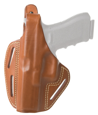 Three Slot Leather Pancake Holster Brown Left Hand For Glock 17/22/31