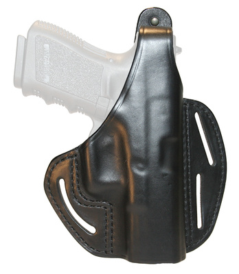 Three Slot Leather Pancake Holster Black Right Hand For Springfield XD