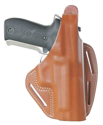 Three Slot Leather Pancake Holster Brown Right Hand For Sig 220/226
