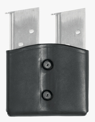 CQC Leather Dual Magazine Pouch Double Stack Black