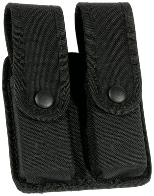 Divided Pistol Magazine Case With Inserts Double Row Nylon Duty Gear Black