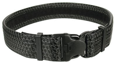 Basketweave Molded Reinforced Duty Belt 2 Inch With Loop Liner Black Size Large