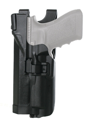 Level 3 Serpa Light Bearing Duty Holster Plain Black Left Hand For Glock 21 and Smith & Wesson M&P .45 Caliber