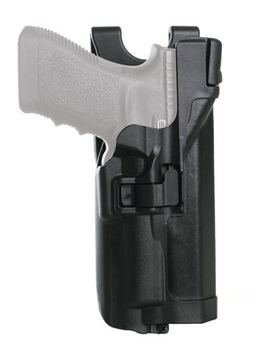 Level 3 Serpa Light Bearing Duty Holster Plain Black Right Hand For Glock 21 and Smith & Wesson M&P .45 Caliber