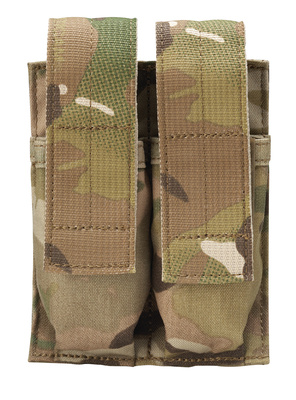 Belt Mounted Double Pistol Mag Pouch Multi Cam Camouflage