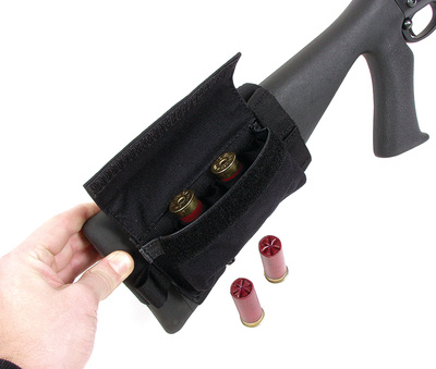 Buttstock Shotgun Shell Pouch Holds 5 Black