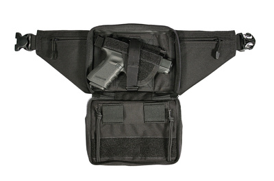 Concealed Weapon Fanny Pack With Holster and Retention Belt Loops Large Black