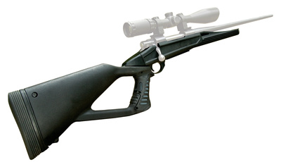 Axiom TH Thumbhole Rifle Stock Black Polymer Howa1500/Weatherby Vanguard Long Action