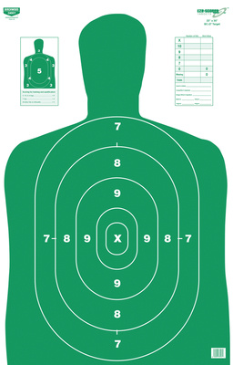B-27 Eze-Scorer Green Silhouette Paper Target 23x35 Inch 100 Per Case