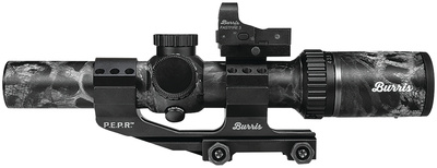 MTAC 1-4x24 Illuminated Ballistic AR Reticle and FastFire Red Dot Reflex Sight Blacked Out