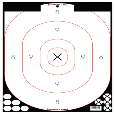 Shoot-N-C White/Black 12x18 Inch Silhouette 100 Targets Plus Pasters