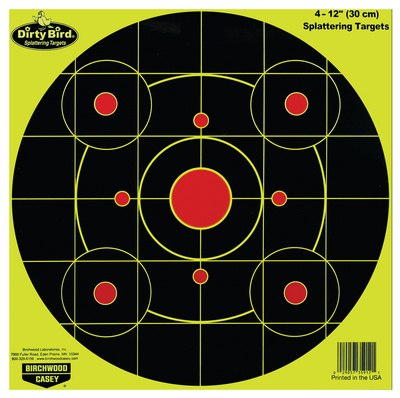 Dirty Bird Bull's Eye Yellow 12 Inch Round Sight-In 25 Per Package