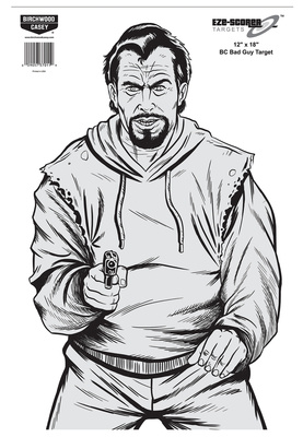 Eze-Scorer BC Bad Guy Silhouette Targets 12x18 Inch 100 Per Package